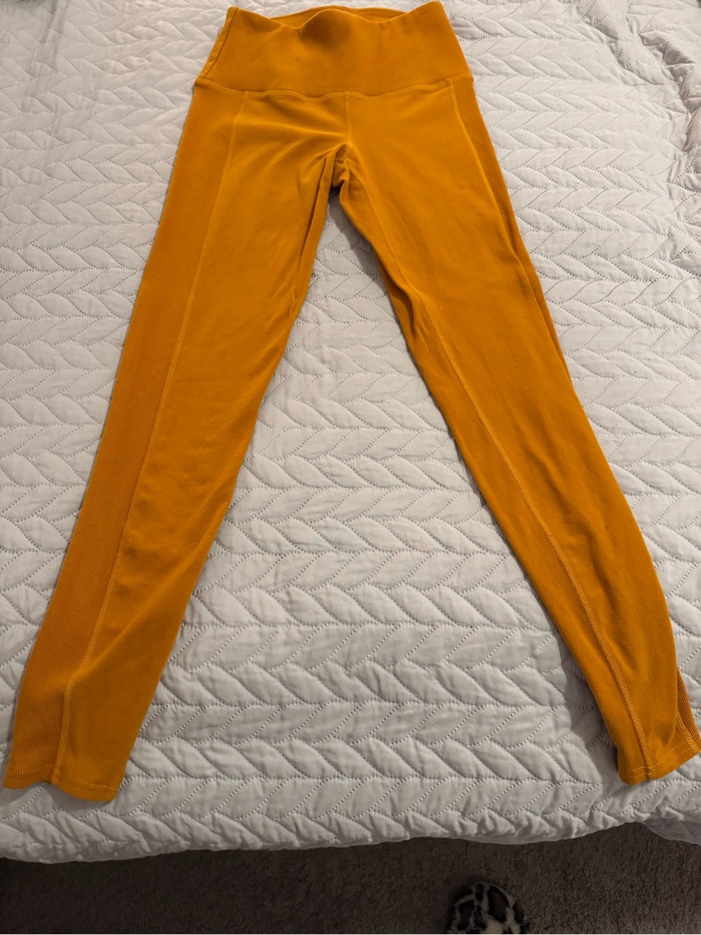 Woman’s Stretch High-Waist Leggings - Mustard Yellow S
